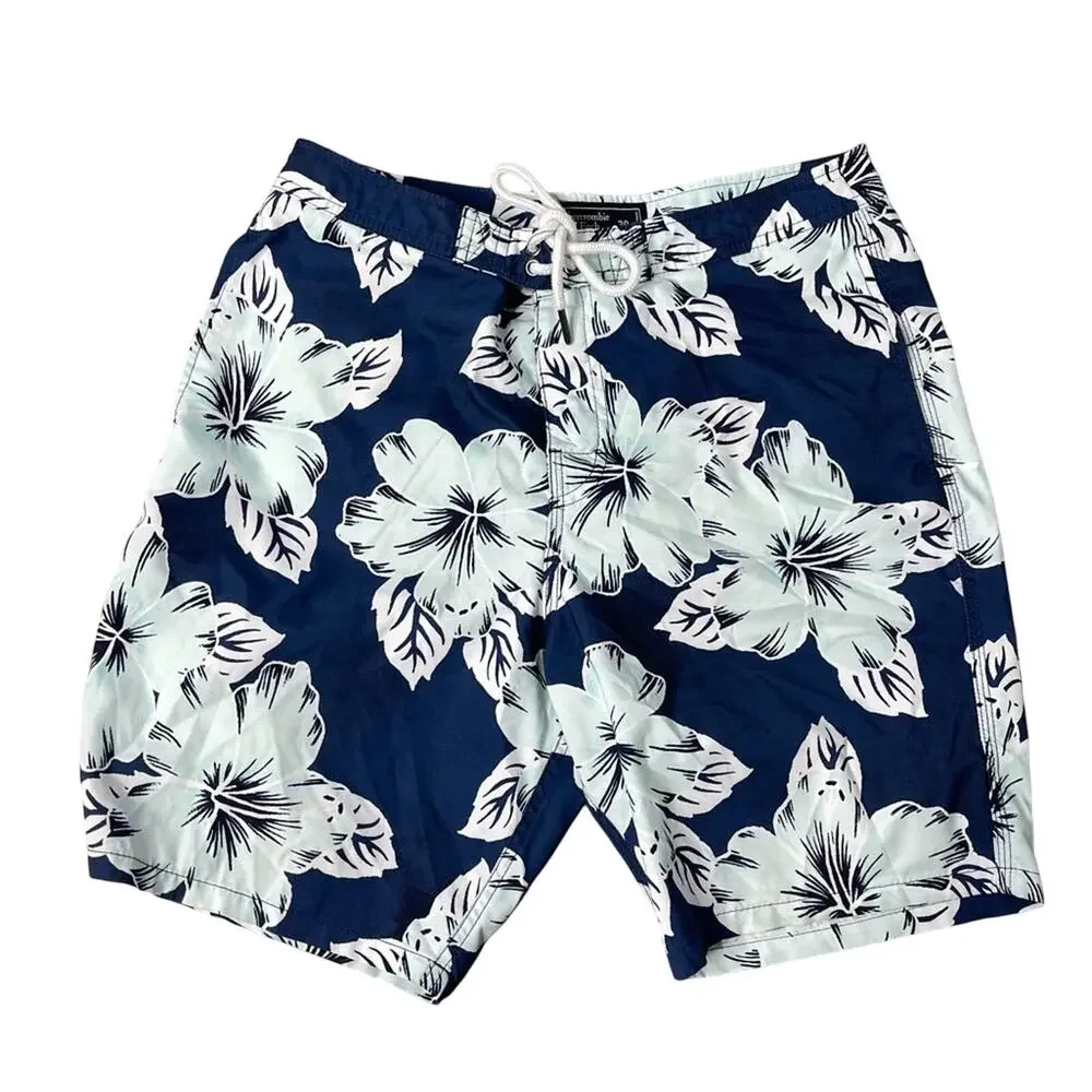 Abercrombie & Fitch Swim Trunks Men's Size 30 Tropical Floral Blue